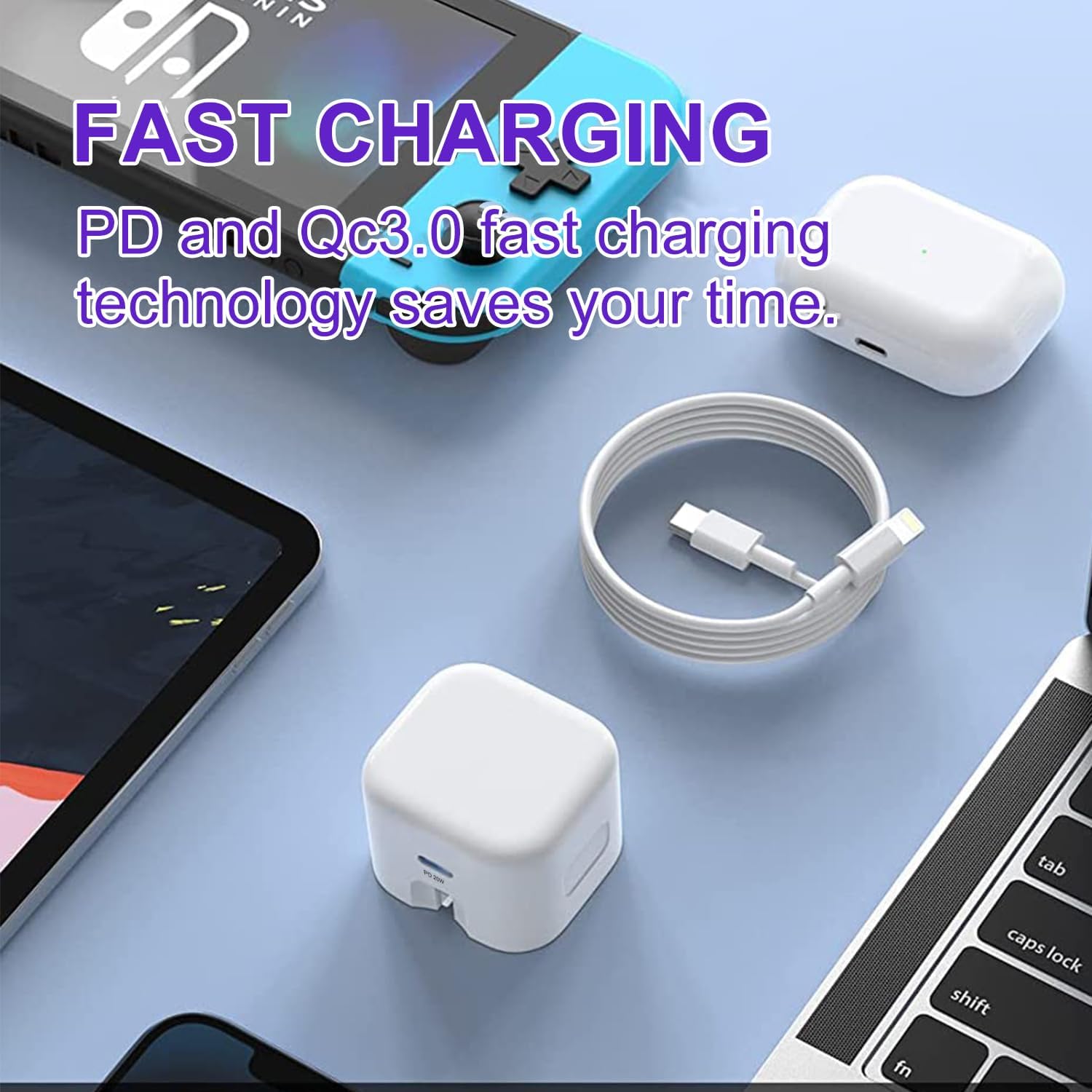 WOUJTG iphone Fast charger,USB C Fast Charger Plug【MFI Certified】2 Pack USB Type C Plug 25W Fast Charging for iPhone 15/14/13/12/11/X,i - Pad, AirPods Pro, Type C Adapter Fast USBC Charger UK Adapter - Amazing Gadgets Outlet