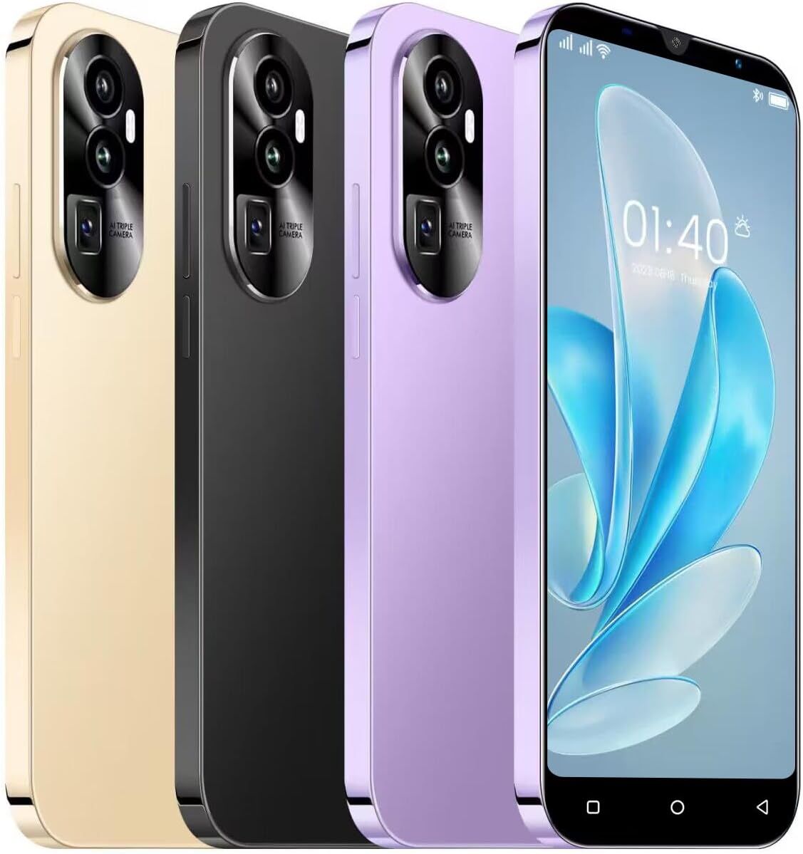 WRTogo Rino10 Cheap Mobile Phones, 5" Display 3G Dual SIM Smartphone, Quad Core, Android 9.0 OS, 5MP Dual Camera,16GB ROM(Expandable up to 128GB), 3000mAh Battery (Rino10 - Purple) - Amazing Gadgets Outlet