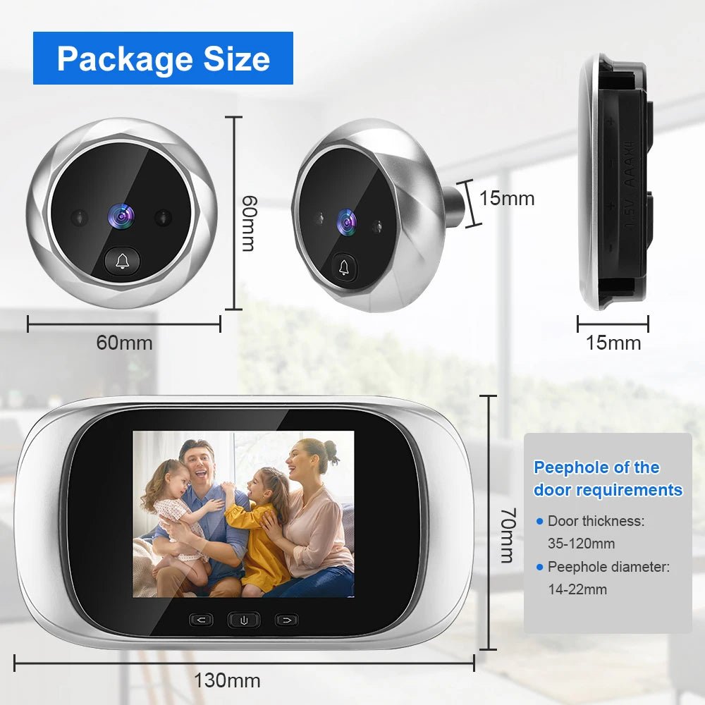 Wsdcam 2.8 inch LCD Door Viewer Camera Night Vision Photo Digital Peephole Doorbell 90 Degree Door Eye Door Ring Monitor - Amazing Gadgets Outlet