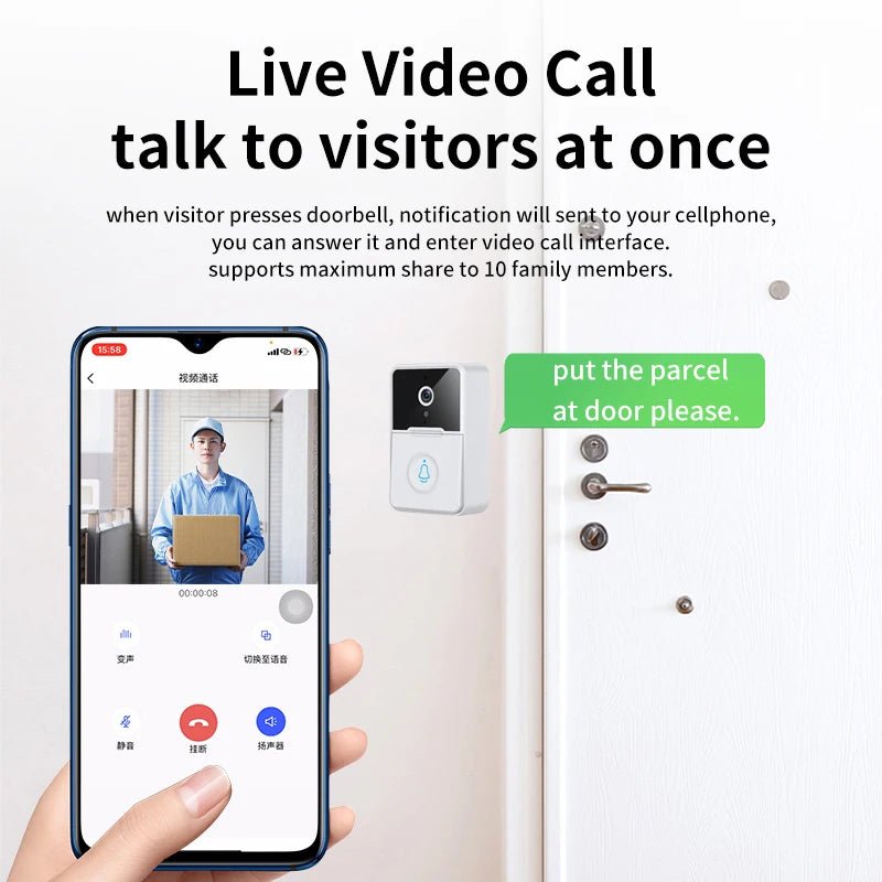 X3 Pro Smart Visual Doorbell Remote Voice Video Welcome Doorbell Phone APP Call Wireless WiFi IP Door bell Intercom - Amazing Gadgets Outlet