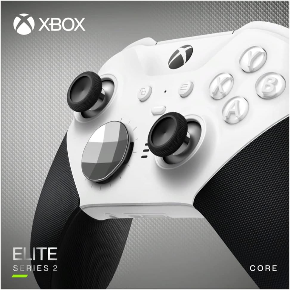 Xbox Elite Bluetooth Wireless Controller Series 2 - Core Edition (White) For PC, Xbox Series X|S, Xbox One, Windows 10, Mobile - Amazing Gadgets Outlet