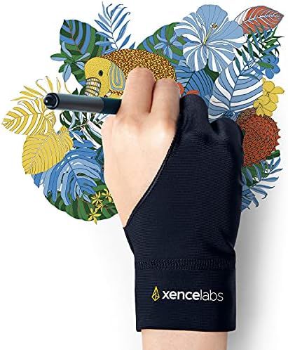 XENCELABS, Artist Glove, Drawing Glove Left Right Hand for Drawing Tablet, 2 Finger Glove for Drawing Black Size L - Amazing Gadgets Outlet