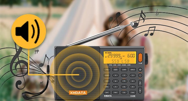 XHDATA D - 808 Portable Digital Radio FM stereo/SW/MW/LW SSB RDS Air Band Multi Band Radio Speaker with LCD Display Alarm Clock External Antenna - Amazing Gadgets Outlet