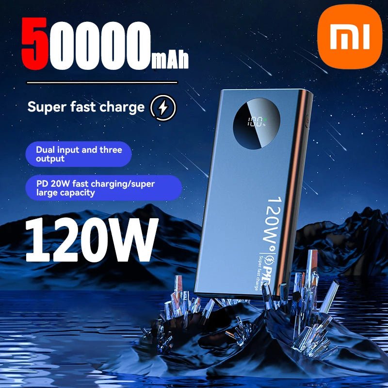 Xiaomi 120W 50000mAh High Capacity Power Bank Fast Charging Powerbank Portable Battery Charger For iPhone Samsung Huawei - Amazing Gadgets Outlet