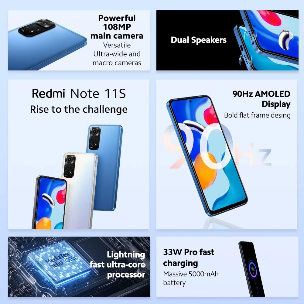 Xiaomi Redmi Note 11s - Smartphone 128GB, 6GB RAM, Dual Sim, Twilight Blue - Amazing Gadgets Outlet
