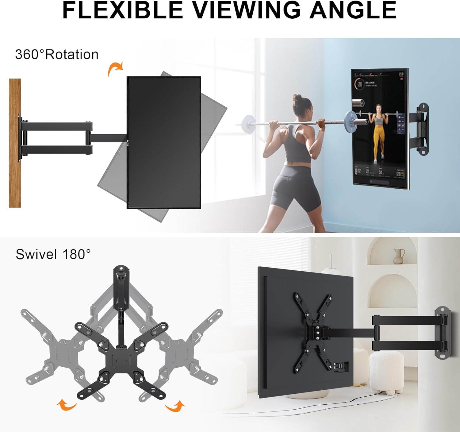 XINLEI TV Wall Bracket, Swivel TV Bracket with Articulating Arm Tilt Extension Rotation for Most 13 - 42 Inch LED, LCD Monitor and Plasma TVs up to 20kg, Max VESA 200x200mm MA1343 - Amazing Gadgets Outlet