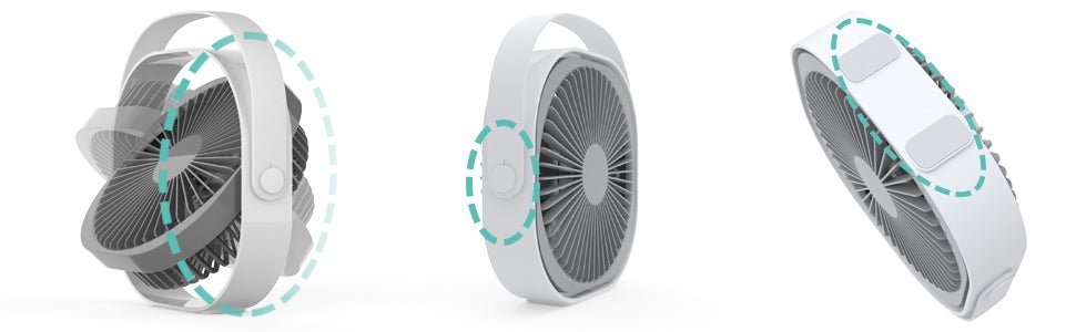 Xoali Desk Fan USB 4000 mAh,8 Inch Portable Fan,3 Speeds Desktop Table Fan,Rechargeable Cooling Fan,Strong Airflow,Quiet Fans for Bedroom,Home,Car,Outdoor Use (White and Gray) - Amazing Gadgets Outlet