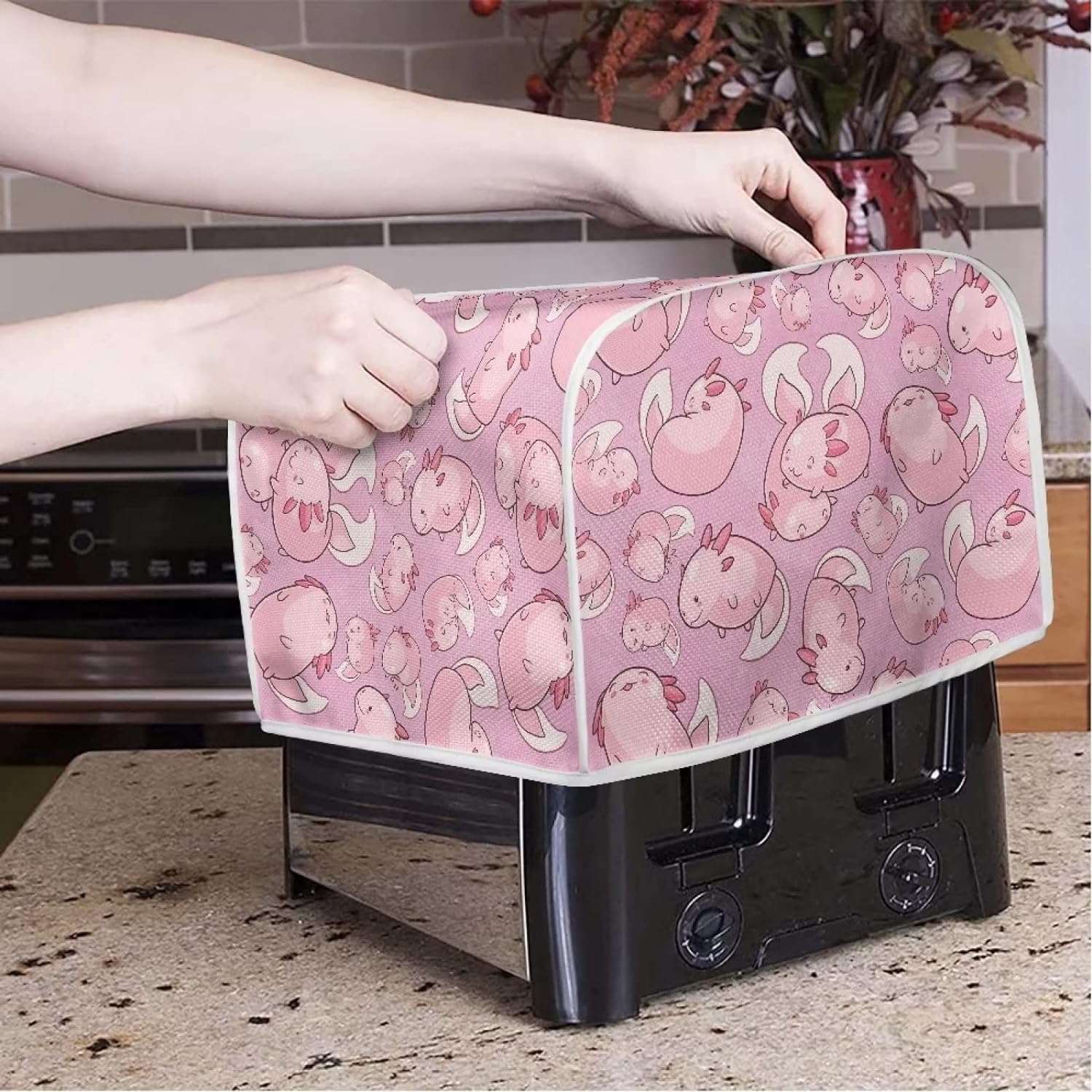 Xoenoiee Cute Cat Forest Pattern 4 Slice Toaster Cover Woman Kitchen Accessories Kitchen Small Appliance Dust Proof Cover Bread Maker Toaster Cover - Amazing Gadgets Outlet