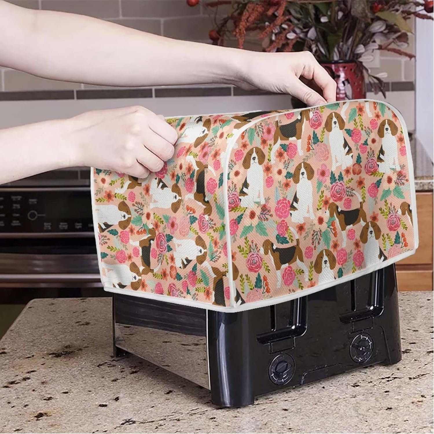 Xoenoiee Cute Cat Forest Pattern 4 Slice Toaster Cover Woman Kitchen Accessories Kitchen Small Appliance Dust Proof Cover Bread Maker Toaster Cover - Amazing Gadgets Outlet