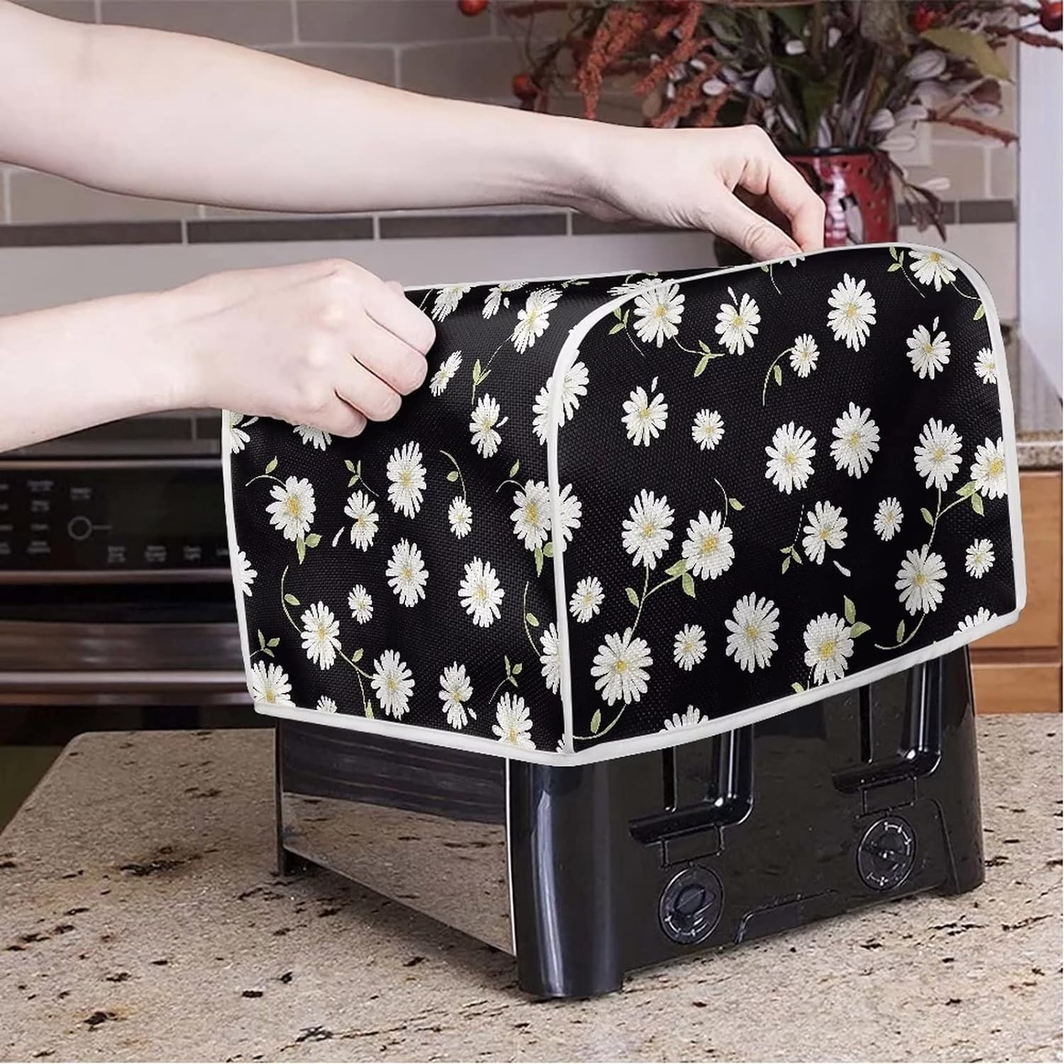 Xoenoiee Cute Cat Forest Pattern 4 Slice Toaster Cover Woman Kitchen Accessories Kitchen Small Appliance Dust Proof Cover Bread Maker Toaster Cover - Amazing Gadgets Outlet