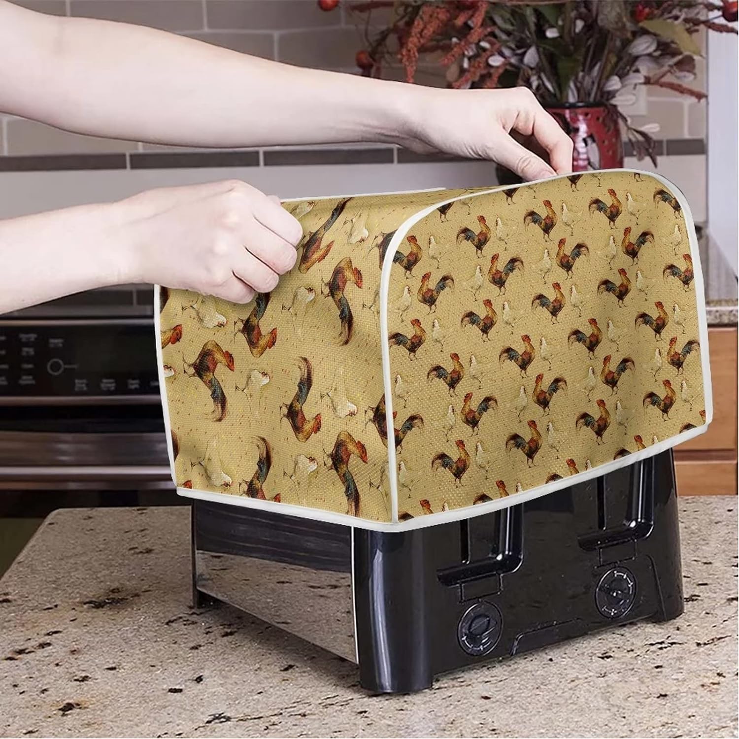 Xoenoiee Cute Cat Forest Pattern 4 Slice Toaster Cover Woman Kitchen Accessories Kitchen Small Appliance Dust Proof Cover Bread Maker Toaster Cover - Amazing Gadgets Outlet