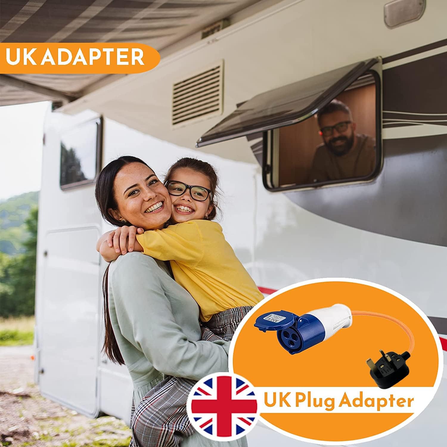 Xtremeauto 16amp to 13amp Adapter Caravan Hook Up Cable 240V 3 Pin UK Electric Hook Up For Camping, Caravan, Campervan Mains To UK Plugs - Amazing Gadgets Outlet