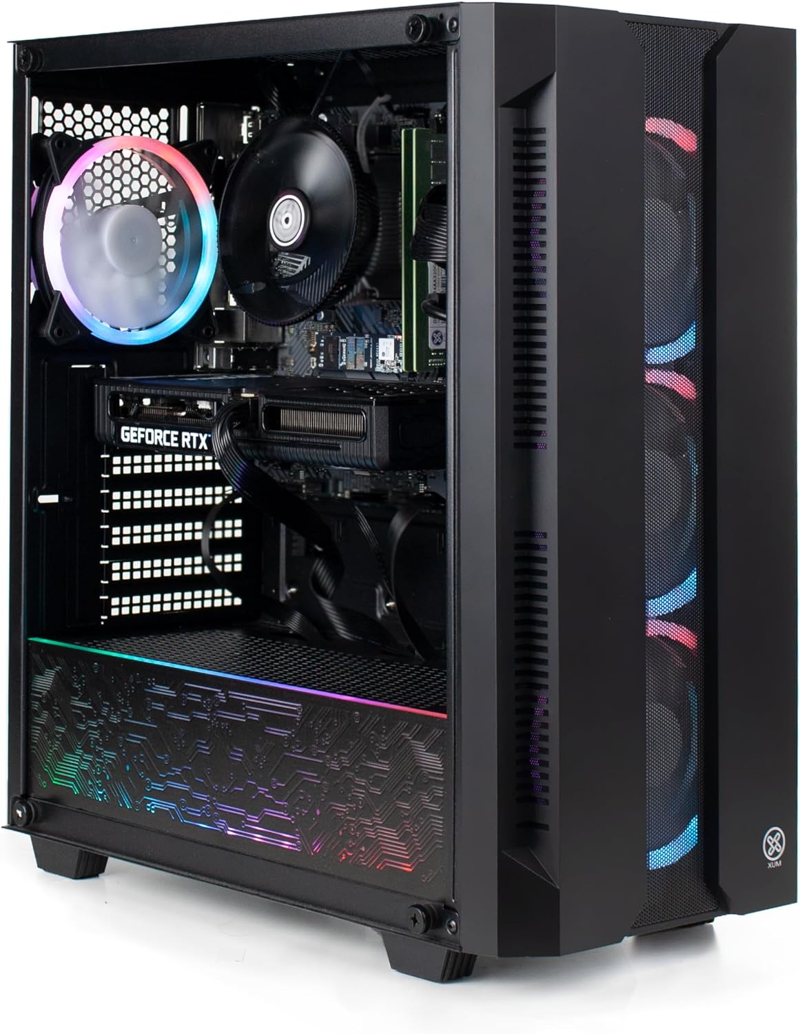 XUM Elite Gaming PC: AMD Ryzen 5 5500 4.2GHz, Nvidia RTX 3060 12GB, 32GB DDR4 RAM, 256GB NVMe SSD, 1TB HDD, 700W PSU, aRGB, WiFi, Windows 11 - Amazing Gadgets Outlet