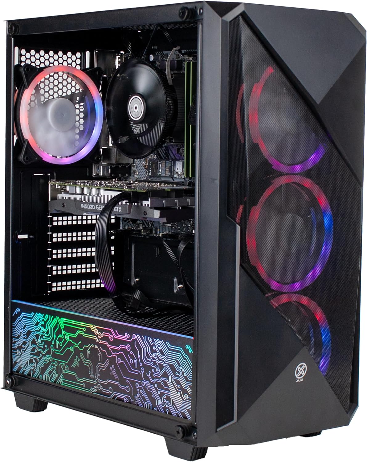 XUM Legend Gaming PC: AMD Ryzen 5 5500 4.2GHz, Nvidia RTX 3060 12GB, 32GB DDR4 RAM, 256GB NVMe SSD, 1TB HDD, 700W PSU, aRGB, WiFi, Windows 11 - Amazing Gadgets Outlet