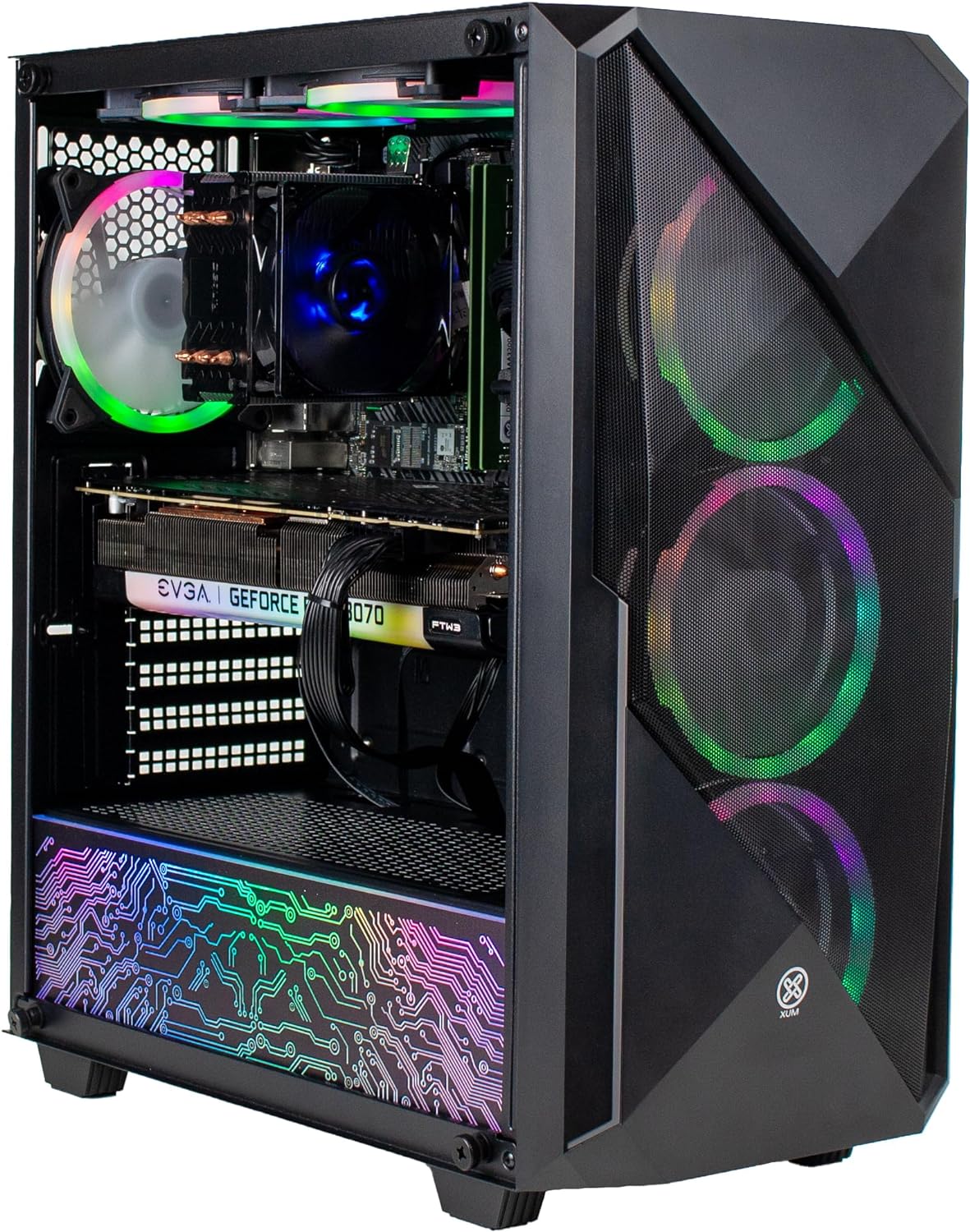 XUM Legend Gaming PC: AMD Ryzen 5 5500 4.2GHz, Nvidia RTX 3060 12GB, 32GB DDR4 RAM, 256GB NVMe SSD, 1TB HDD, 700W PSU, aRGB, WiFi, Windows 11 - Amazing Gadgets Outlet