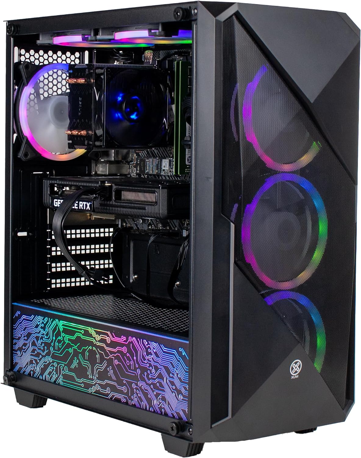 XUM Legend Gaming PC: AMD Ryzen 5 5500 4.2GHz, Nvidia RTX 3060 12GB, 32GB DDR4 RAM, 256GB NVMe SSD, 1TB HDD, 700W PSU, aRGB, WiFi, Windows 11 - Amazing Gadgets Outlet