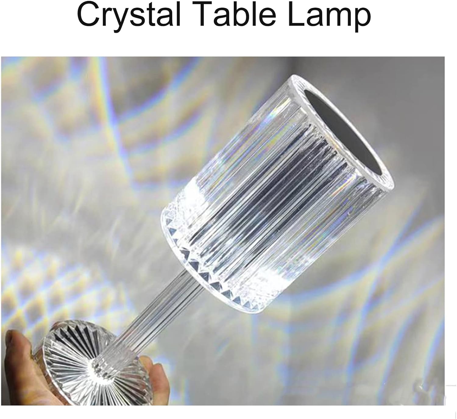 XVZ Crystal Table Lamp, Dimmable Touch Table Lamp, Cordless Rechargeable Table Lamp for Living Room, Bedroom, Bar, Hotel Decoration - Amazing Gadgets Outlet