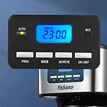 Yabano Coffee Maker, Filter Coffee Machine with Timer, 1.5L Programmable Drip Coffee Maker, 40min Keep Warm & Anti - Drip System, Reusable Filter, Fast Brewing Technology, 900W - Amazing Gadgets Outlet