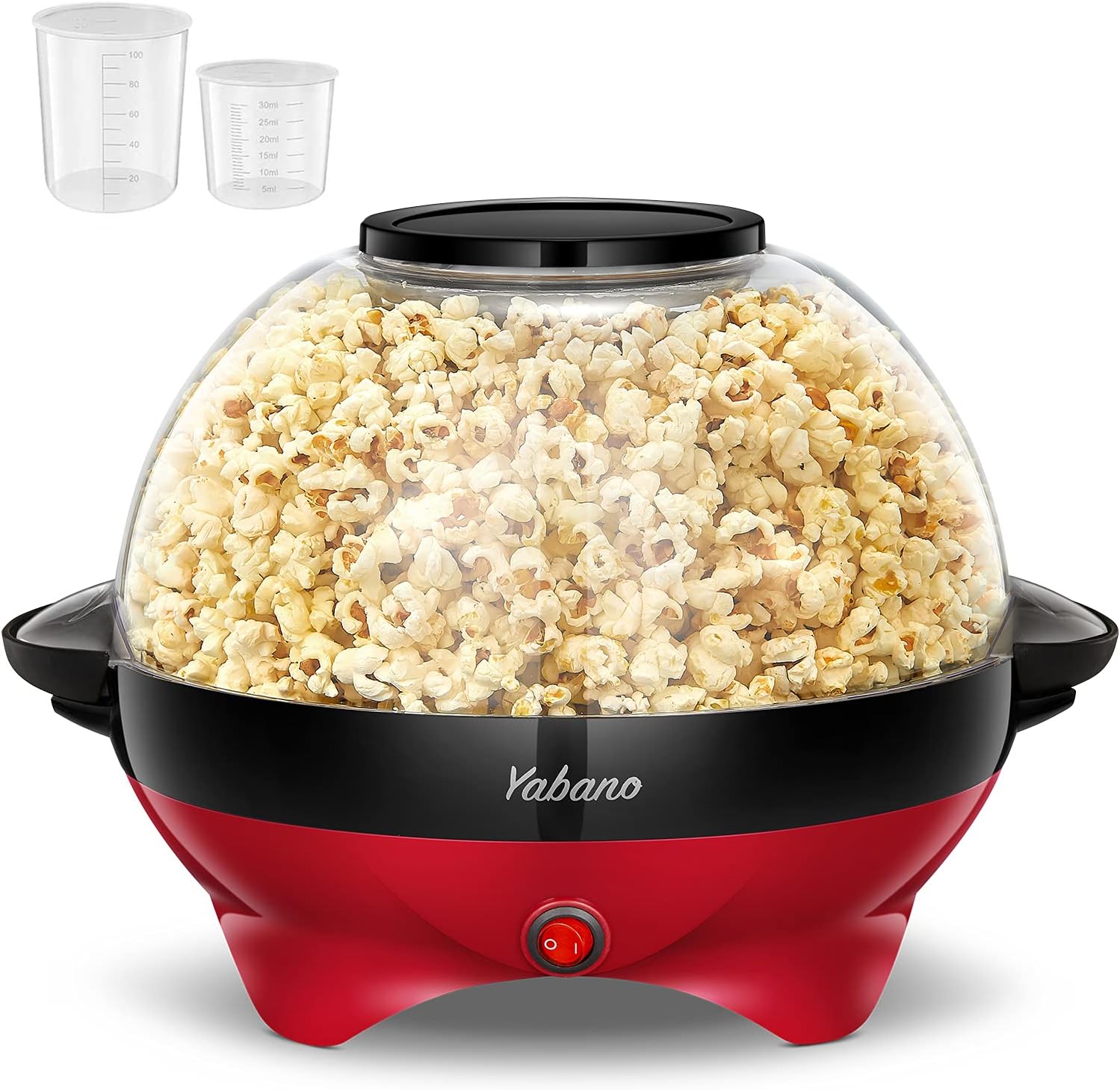 Yabano Popcorn Maker Machine, 5L Popcorn Popper, Nonstick Plate, Electric Stirring with Quick - Heat Technology, Cool Touch Handles, Healthy Less Fat, 800W, BLACK - Amazing Gadgets Outlet