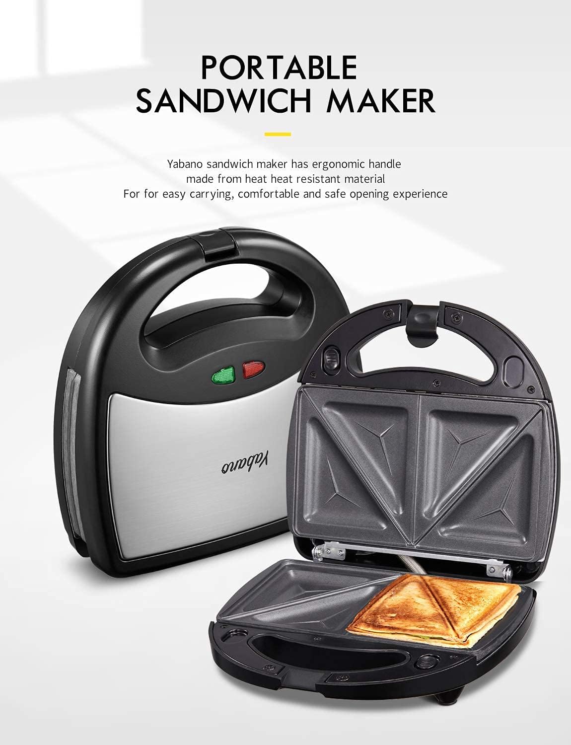 Yabano Sandwiches Toaster 3 in 1 Toastie Makers Waffle Maker Machine & Panini Maker Grill with Detachable Non - Stick Plates, LED Indicator Lights, Cool Touch Handle, Dishwasher Safe, 800W - Amazing Gadgets Outlet