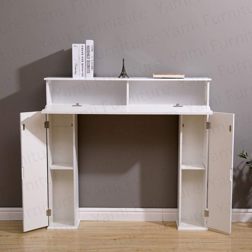 Yaermei Moyle Living Room Fire Surround Wooden Mantelpiece Decorative Frame Hidden Storage Space White/Grey (white) - Amazing Gadgets Outlet