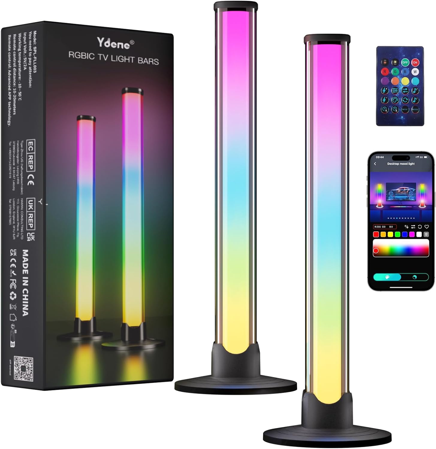 Ydene LED Smart Light Bar, 360°RGB Lights with 16 Mil. Colour, 213 Chase Effect Gaming Lights Sync with Music, TV Ambient Lighting Sound Activated RGB Light Bar for Room Decor, App & Remote Control - Amazing Gadgets Outlet