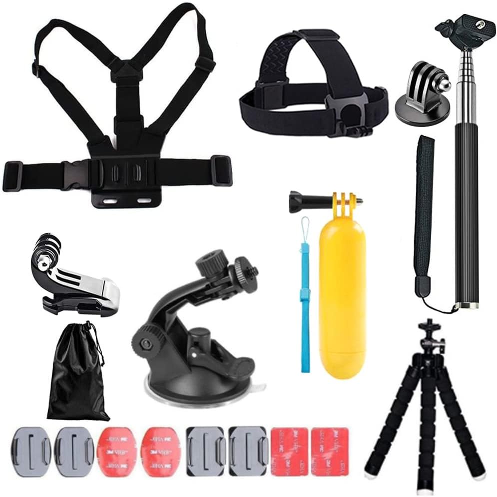 YEHOLDING 13 - In - 1 Accessories for Gopro,Action Camera Accessory Kit Compatible with GoPro Hero 12 11 10 9 8 Max 7 6 5 4 Black SJ4000and Other Sports Cameras - Amazing Gadgets Outlet