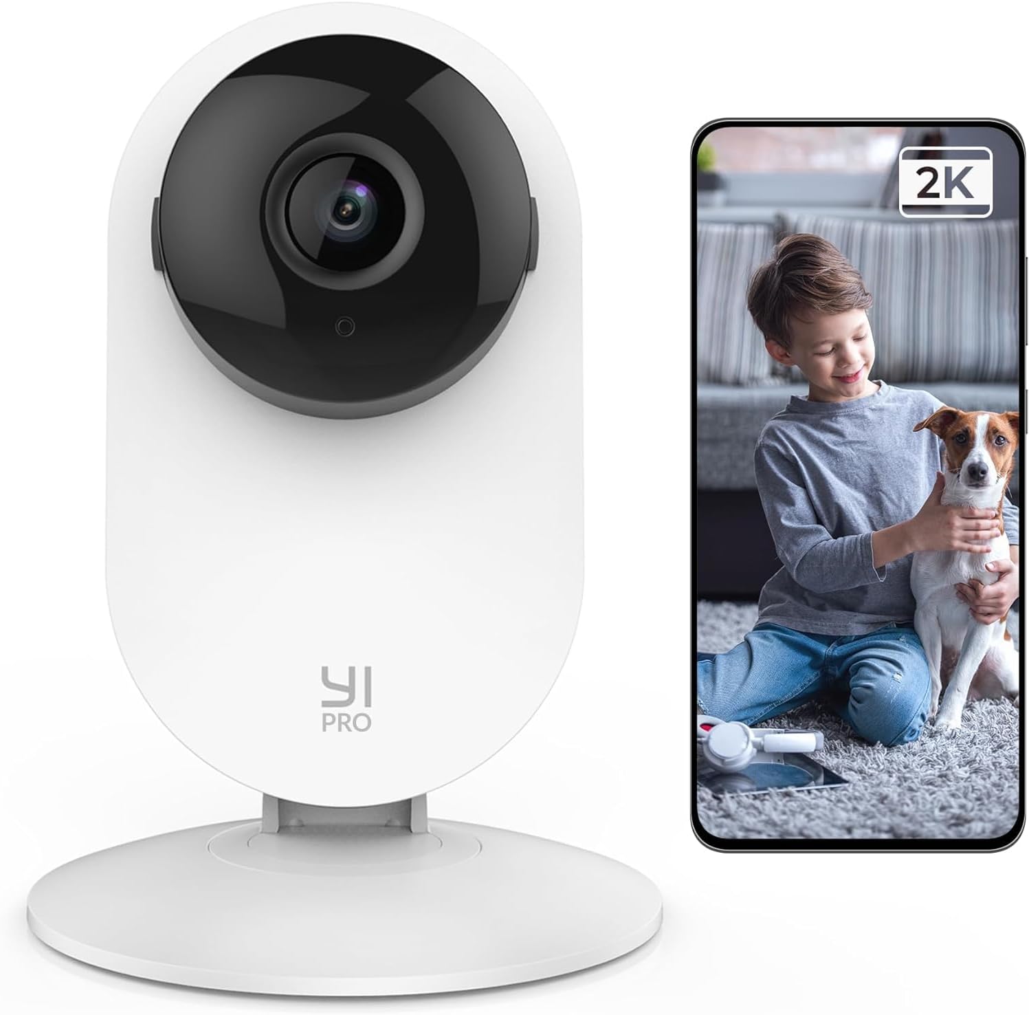 YI Pro Home Camera 2K, 2.4GHz Wifi Home Indoor Smart Security Camera, Night vision, Home, Pet, Baby monitor, Motion Detection, Cloud & SD Storage, 2 - Way Audio, Alexa Enabled - Amazing Gadgets Outlet