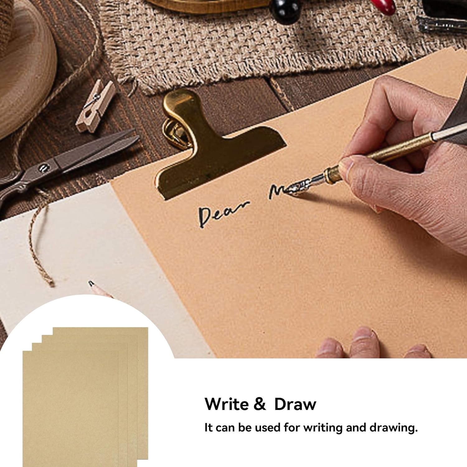 YKUKIZEE 200 Sheets A4 Brown Kraft Paper Card, 160GSM Thick A4 Brown Paper, Brown Kraft Cardstock for Printing Writing Drawing Invitation DIY Craft - Amazing Gadgets Outlet