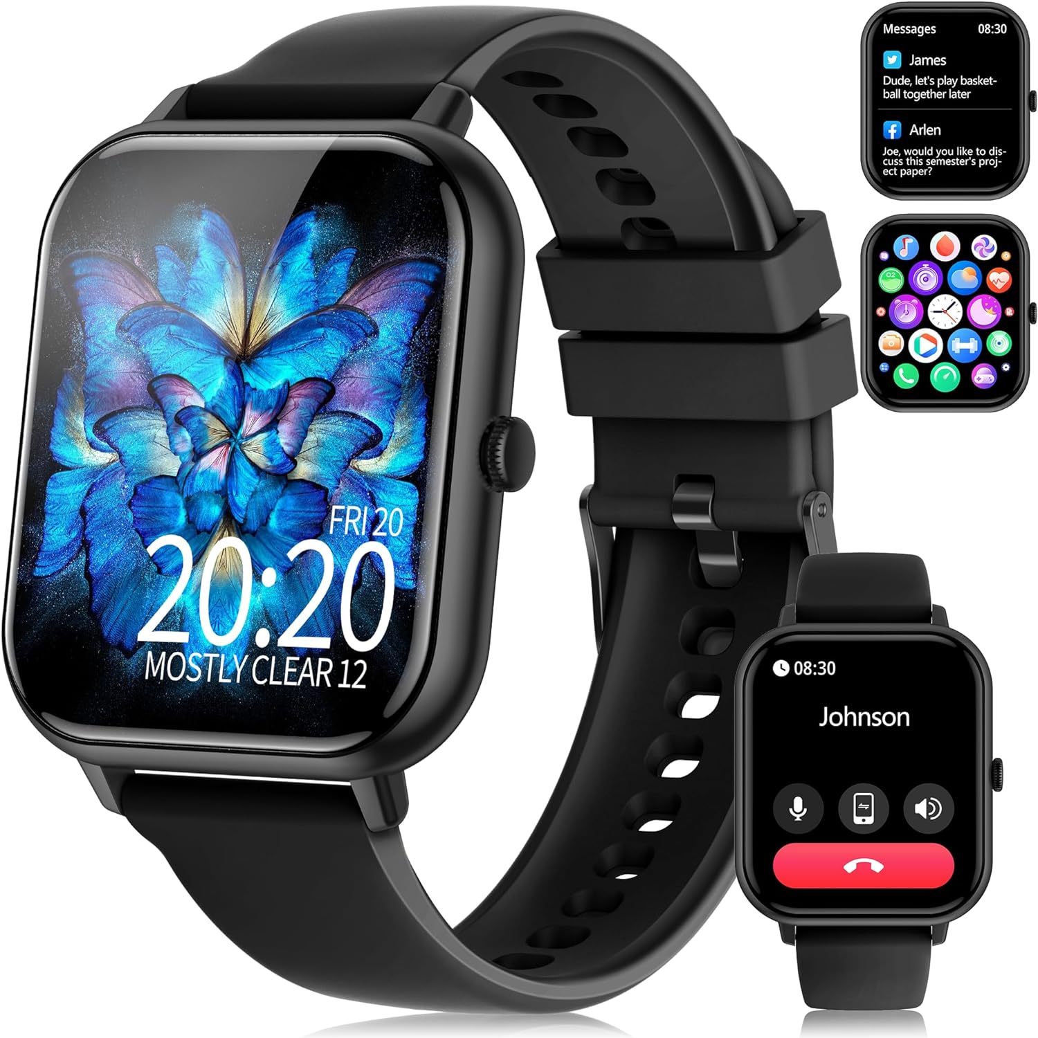 YOBOSSY Smart Watch for Women Men Answer/Make Calls,1.83" Fitness Watch with Heart Rate Sleep Monitor, Step Counter, Activity Trackers, 123 Sport Modes, IP68 Waterproof Smartwatch for Android iOS - Amazing Gadgets Outlet