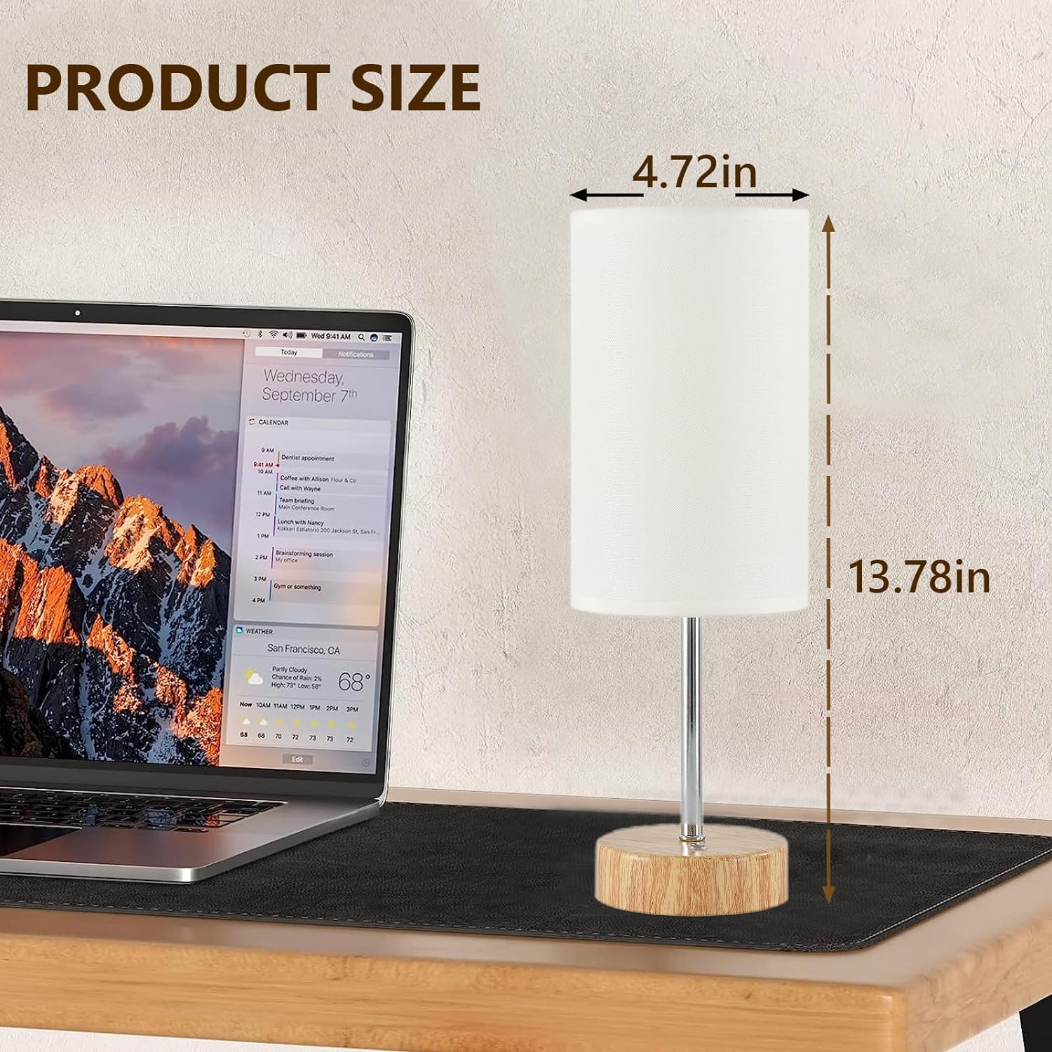 YOIZO Cordless Table Lamp - Rechargeable 5000mAh Battery Touch Control Bedside Lamp with Brightness Memory Function, Portable Stepless Dimmable Desk Lamp for Home, Bedroom, Indoor & Outdoor - Wood - Amazing Gadgets Outlet