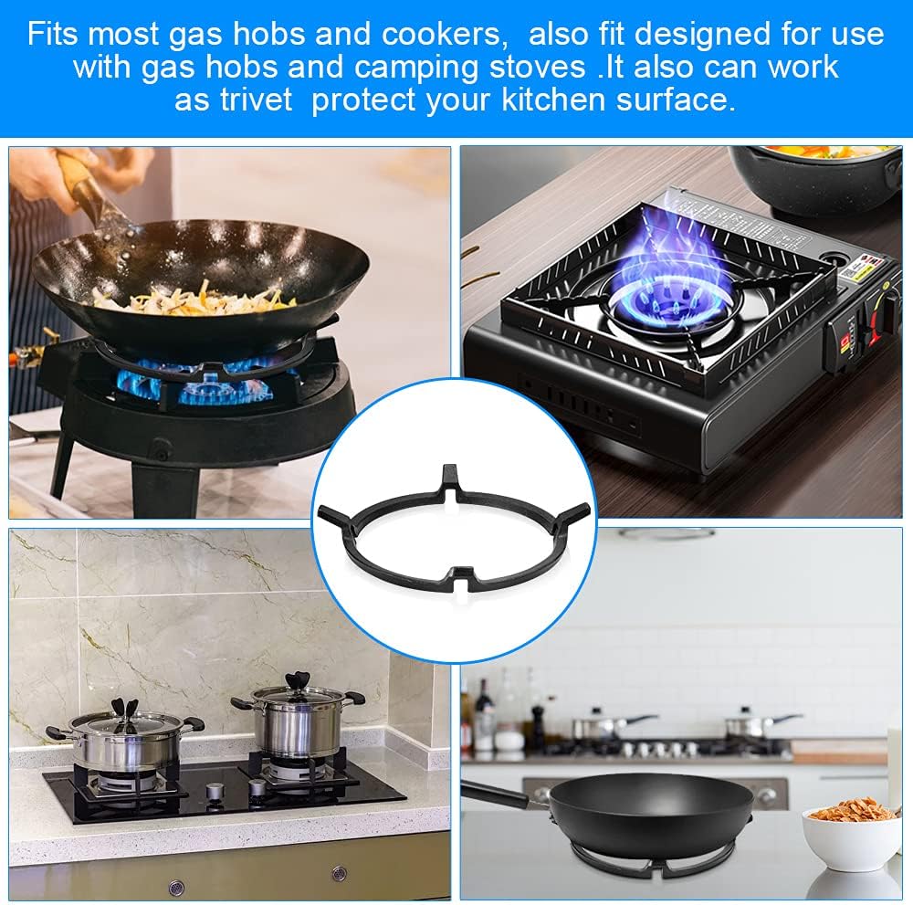 YONGHEX Wok Ring Universal Wok Stand Cast Iron Stove Trivets Support Holder Non Slip Cooktop Range Pan Rack Home Garden Supplies for Kitchen Wok Gas Hob and Cookers 17.7cm Diameter Black - Amazing Gadgets Outlet