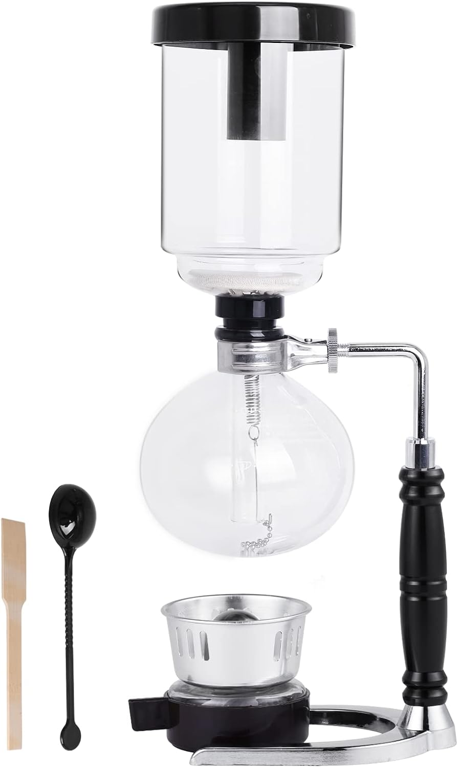 YUCHENGTECH Siphon Coffee Maker 5 Cup Syphon Coffee Maker 600ML Glass Siphon Vacuum Coffee Maker Tabletop Glass Siphon Pot Syphon Vacuum Pot Coffee Maker with Alcohol Burner - Amazing Gadgets Outlet