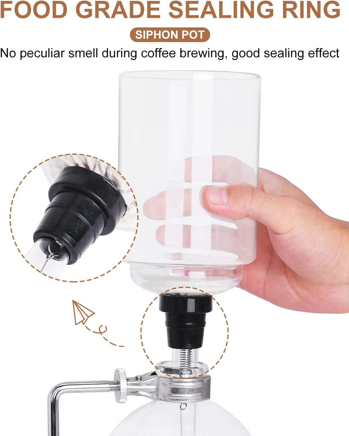 YUCHENGTECH Siphon Coffee Maker 5 Cup Syphon Coffee Maker 600ML Glass Siphon Vacuum Coffee Maker Tabletop Glass Siphon Pot Syphon Vacuum Pot Coffee Maker with Alcohol Burner - Amazing Gadgets Outlet