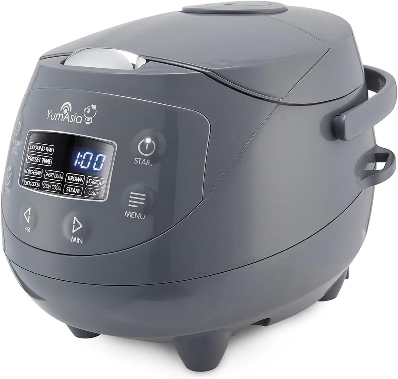 Yum Asia Panda Mini Rice Cooker With Ninja Ceramic Bowl and Advanced Fuzzy Logic (3.5 cup, 0.63 litre) 4 Rice Cooking Functions, 4 Multicooker functions, LED display, 220 - 240V (Cobalt Grey) - Amazing Gadgets Outlet