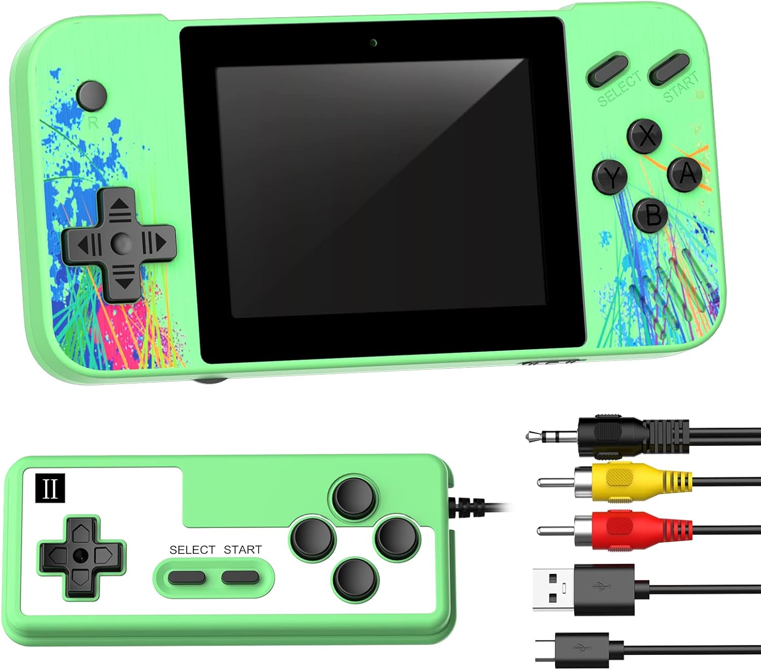 Yumcute Handheld Game Console,800 Classic Games 3.5 - Inch IPS Screen, Mini Retro Game Console 1200mAh Rechargeable Battery Supports 2 Players Connected TV, Portable Game Console Gifts for Adults Kids - Amazing Gadgets Outlet