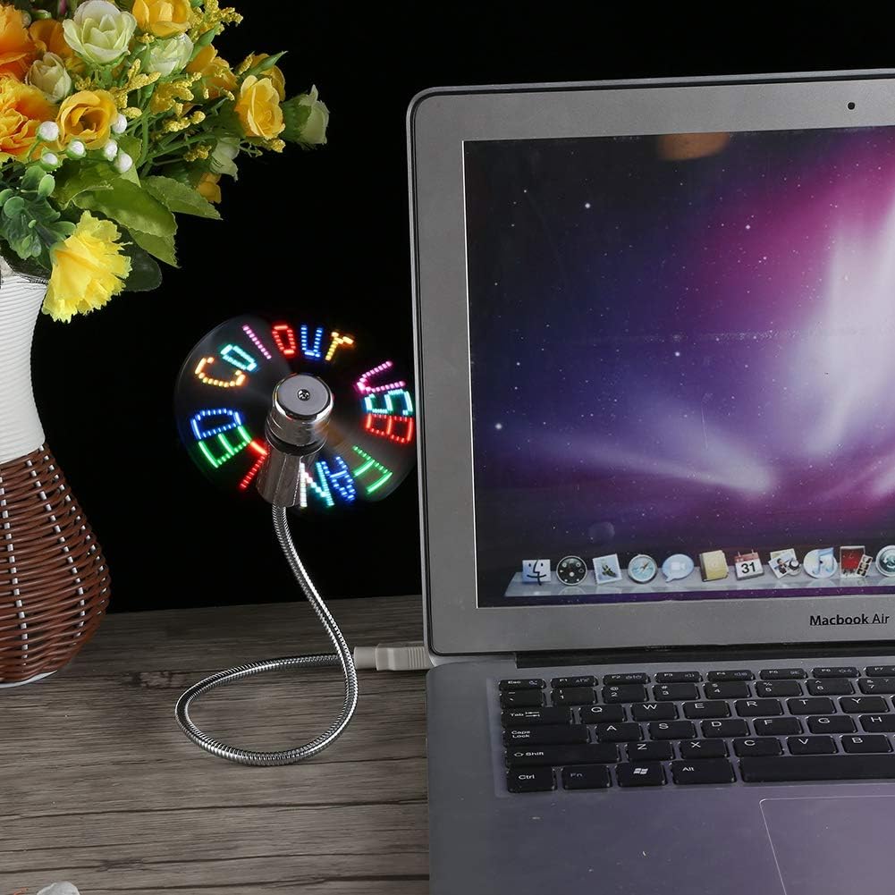 Yunir Mini USB LED RGB Programmable Fan, USB Flexible Programmable Fan LED Message Display Fan for PC Notebook Laptop - Amazing Gadgets Outlet