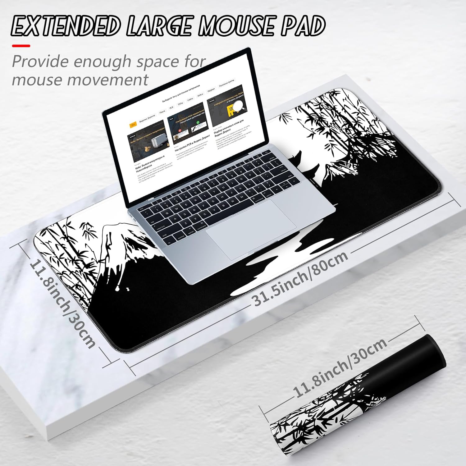 YUWLDD Mouse Pad Gaming Large Desk Pad (31.5 x 11.8 x0.12 inch) Washable Large Mouse Mat, Japanese Mouse Pad with Anti - Slip Rubber Base, Extended Mouse Pad for Office & Home. - Amazing Gadgets Outlet