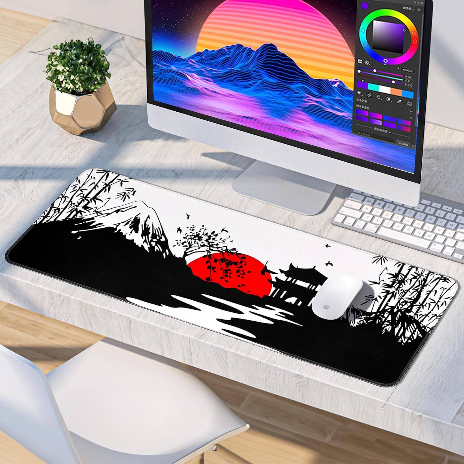 YUWLDD Mouse Pad Gaming Large Desk Pad (31.5 x 11.8 x0.12 inch) Washable Large Mouse Mat, Japanese Mouse Pad with Anti - Slip Rubber Base, Extended Mouse Pad for Office & Home. - Amazing Gadgets Outlet