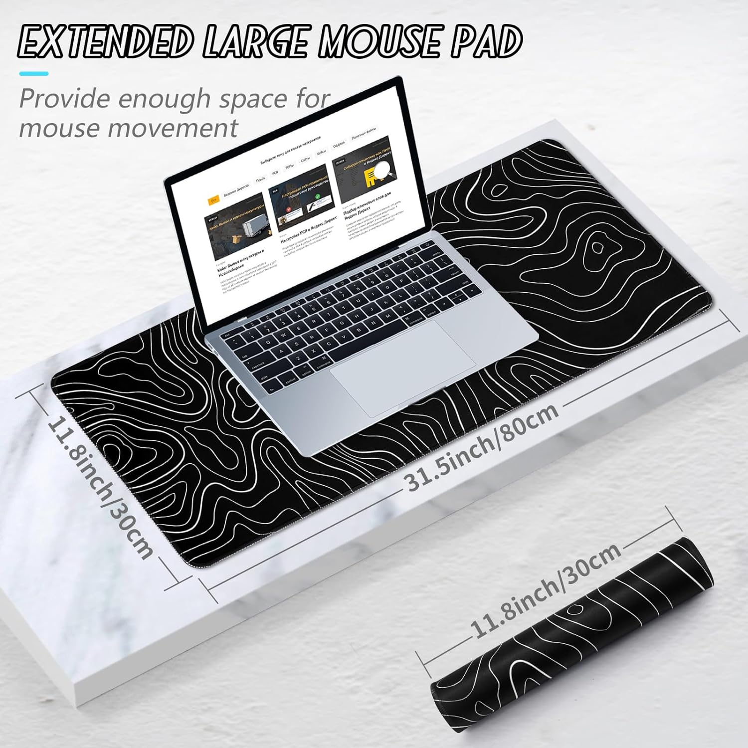 YUWLDD Mouse Pad Gaming Large Desk Pad (31.5 x 11.8 x0.12 inch) Washable Large Mouse Mat, Japanese Mouse Pad with Anti - Slip Rubber Base, Extended Mouse Pad for Office & Home. - Amazing Gadgets Outlet