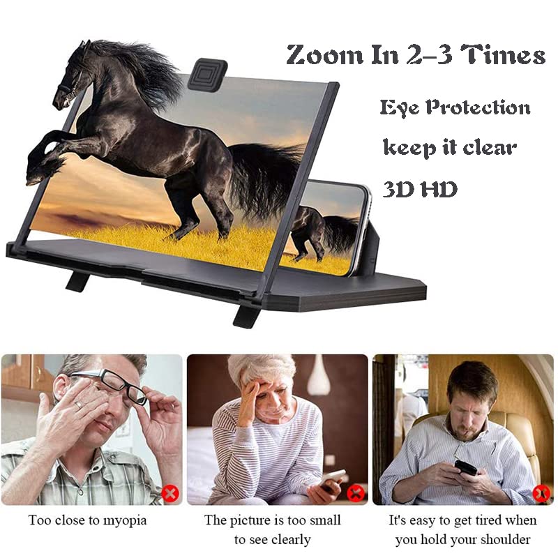 YYOJ 14 Inch Phone Screen Magnifier,Thin Foldable Mobile Phone Stand,HD 3D Blu - ray for Movies, Videos, and Gaming, Compatible with All Smartphones - Amazing Gadgets Outlet
