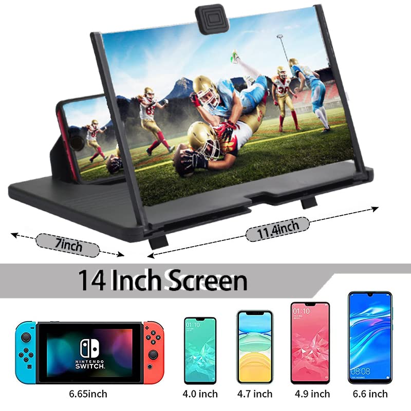 YYOJ 14 Inch Phone Screen Magnifier,Thin Foldable Mobile Phone Stand,HD 3D Blu - ray for Movies, Videos, and Gaming, Compatible with All Smartphones - Amazing Gadgets Outlet