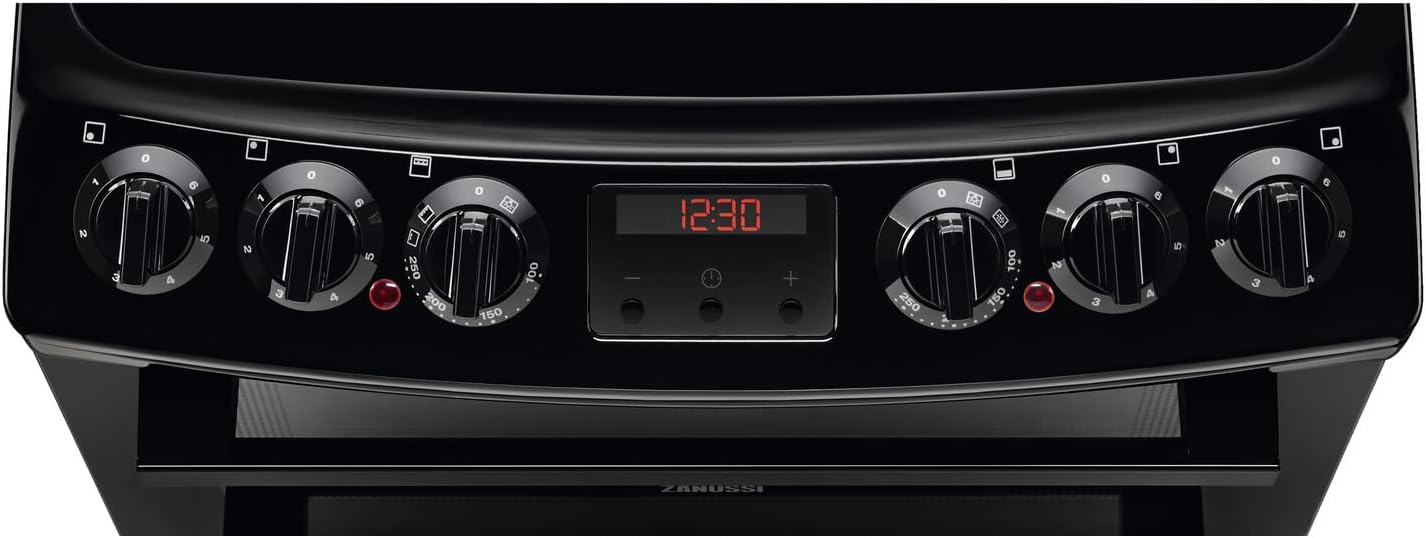 Zanussi 55cm Double Oven Electric Cooker with Catalytic Liners - Black - Amazing Gadgets Outlet