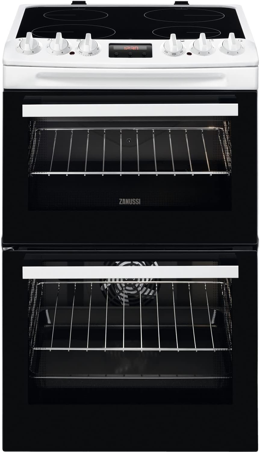 Zanussi 55cm Double Oven Electric Cooker with Catalytic Liners - White - Amazing Gadgets Outlet