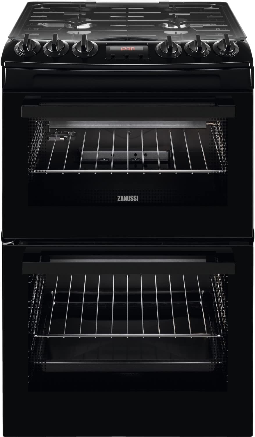 Zanussi 55cm Double Oven Gas Cooker with Catalytic Liners - Black - Amazing Gadgets Outlet