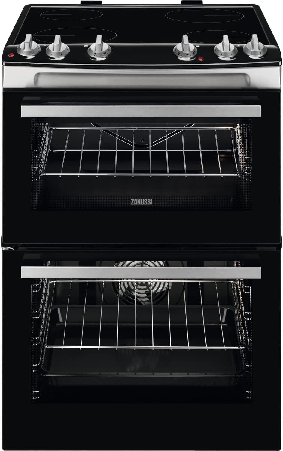 Zanussi 60cm Double Oven Electric Cooker - Stainless Steel - Amazing Gadgets Outlet