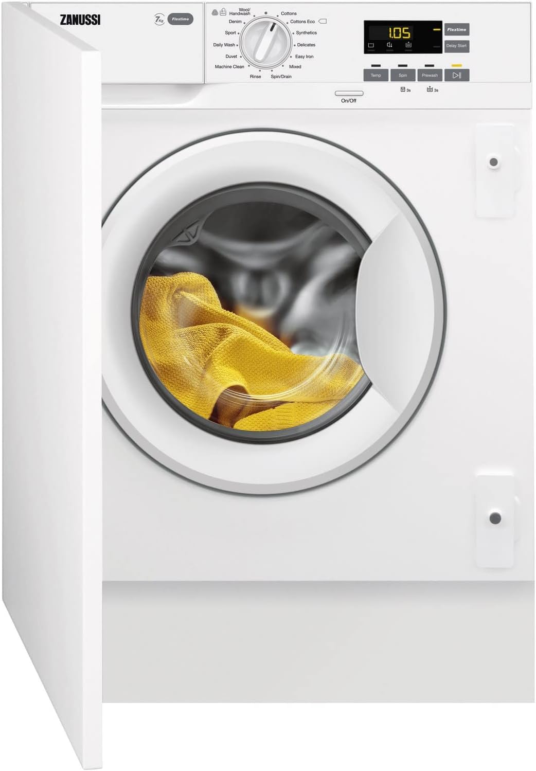 Zanussi 7kg 1200rpm Integrated Washing Machine - White - Amazing Gadgets Outlet