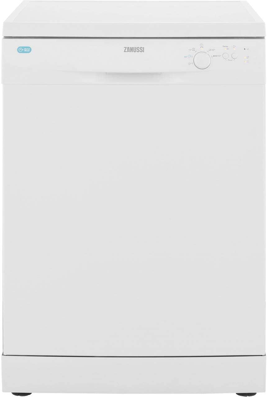 Zanussi Freestanding Dishwasher With AirDry Technology, 13 Place Settings, 5 Programmes, 60 CM, 49 dB, Auto Half Load, Intensive Programme For Stubborn Residue, White [Energy Class F] - Amazing Gadgets Outlet