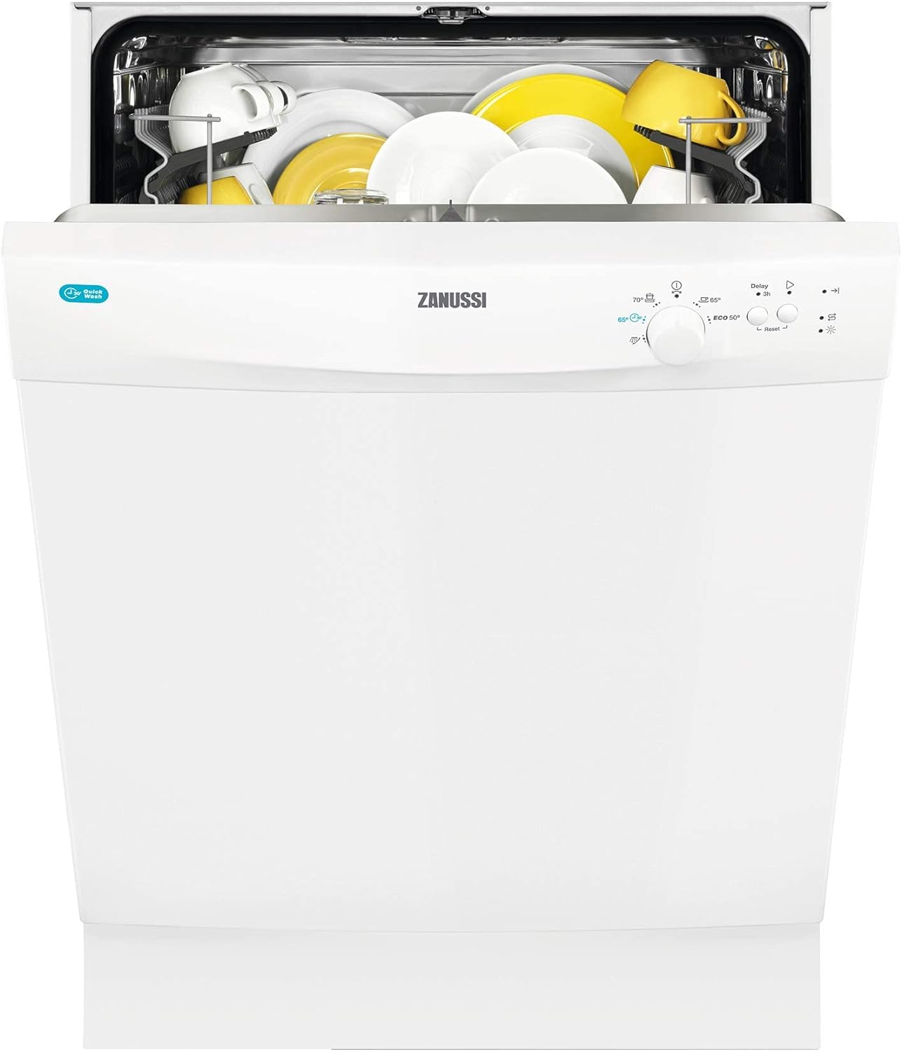 Zanussi Freestanding Dishwasher With AirDry Technology, 13 Place Settings, 5 Programmes, 60 CM, 49 dB, Auto Half Load, Intensive Programme For Stubborn Residue, White [Energy Class F] - Amazing Gadgets Outlet