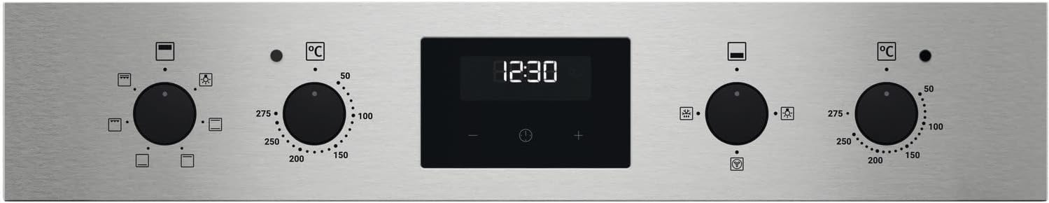 Zanussi Series 20 Electric Built In Double Oven ZKHNL3X1, 66 L Capacity, 59,4 cm, Fan Controlled Defrosting, Self - Cleaning With Clean Enamel, LED display, Stainless Steel - Amazing Gadgets Outlet